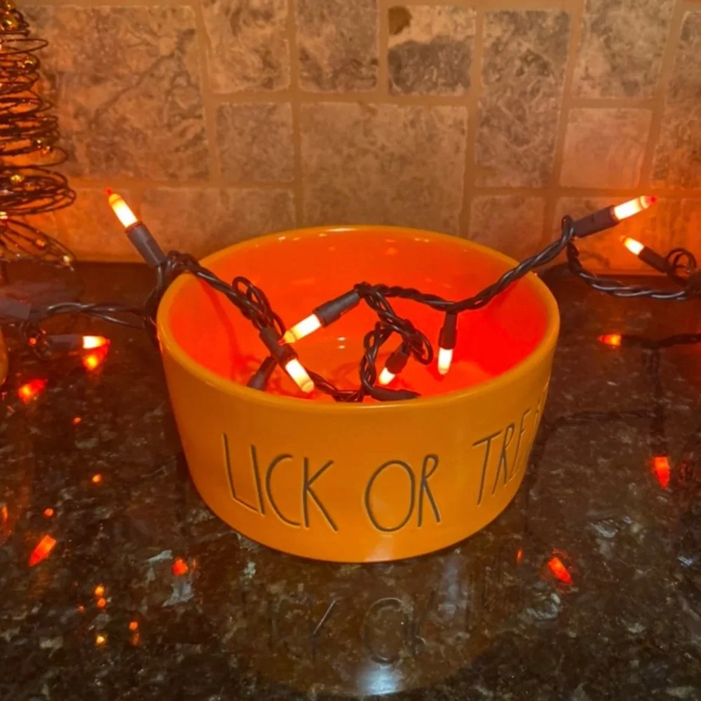 New Rae Dunn‎ lick or treat Halloweel Dog Bowl